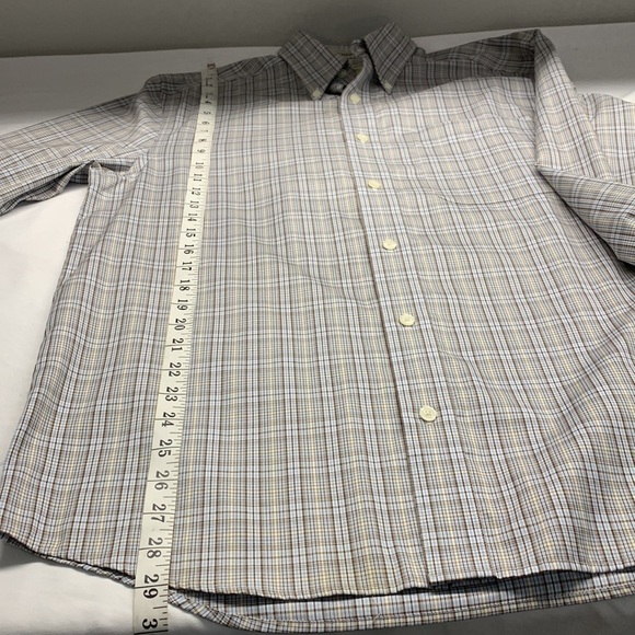 Eddie Bauer Long Sleeve Button Shirt Wrinkle Resistant Plaid Blue/Brown Medium - Picture 10 of 11